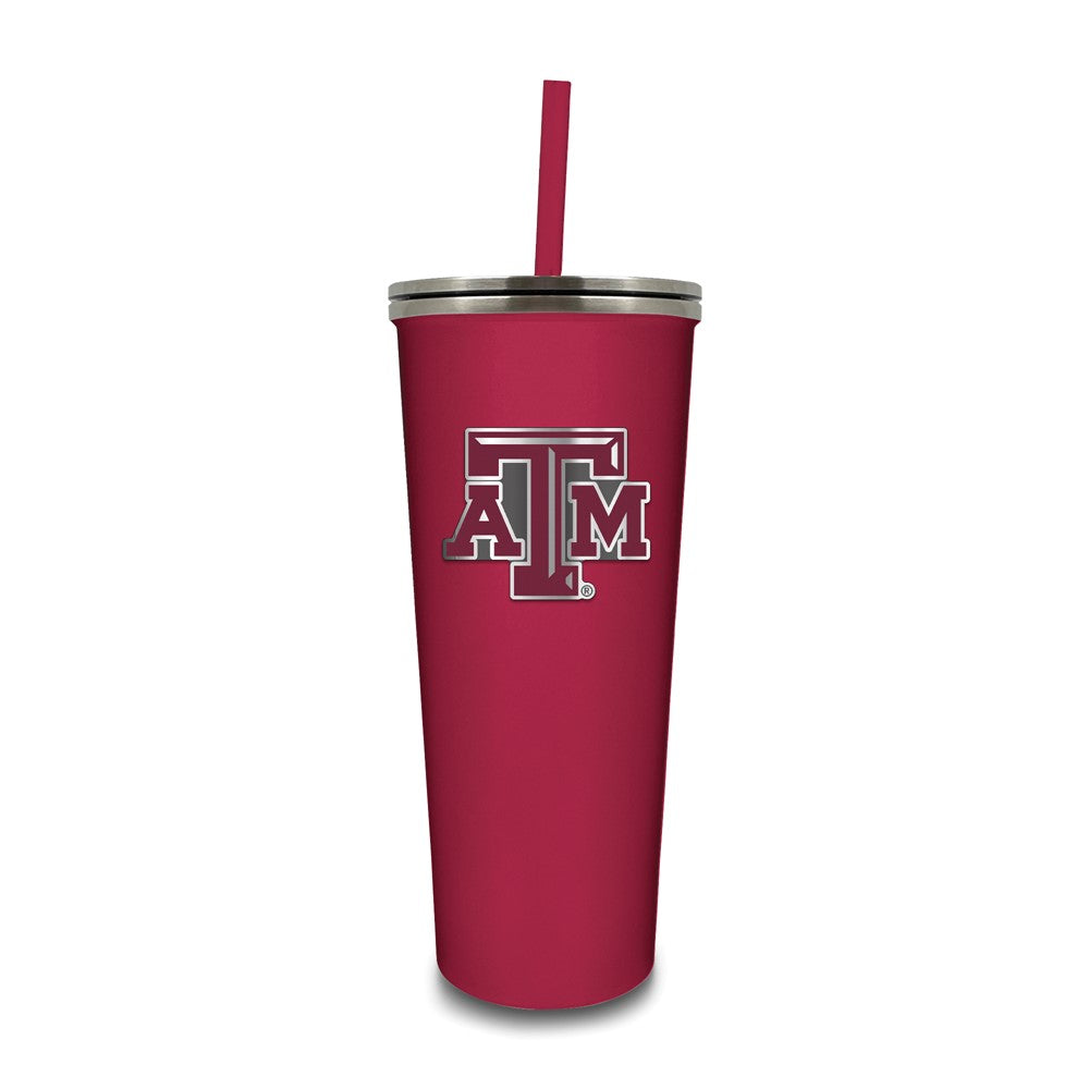 Texas A&M Stainless Steel 24 ounce Skinny Tumbler with Straw