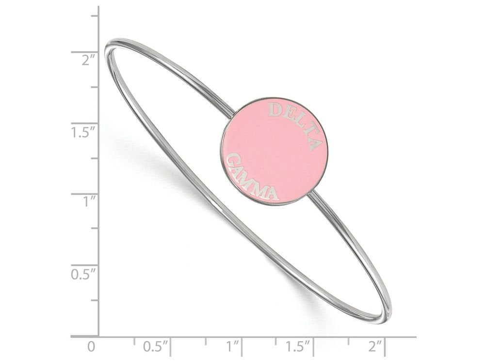 Sterling Silver Official Licensed Greek Sororities 7in Delta Gamma (??) Enameled Slip-on Bangle