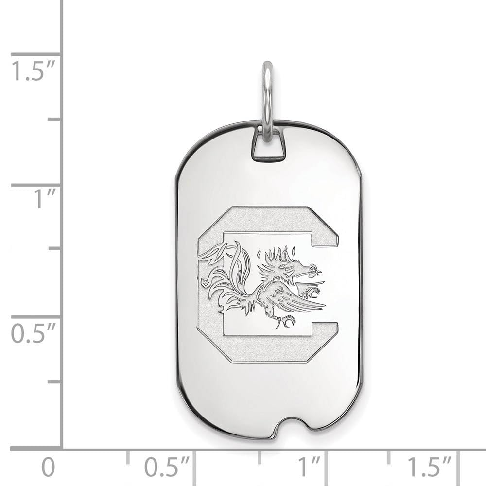 Women's South Carolina Gamecocks Sterling Silver Small Dog Tag