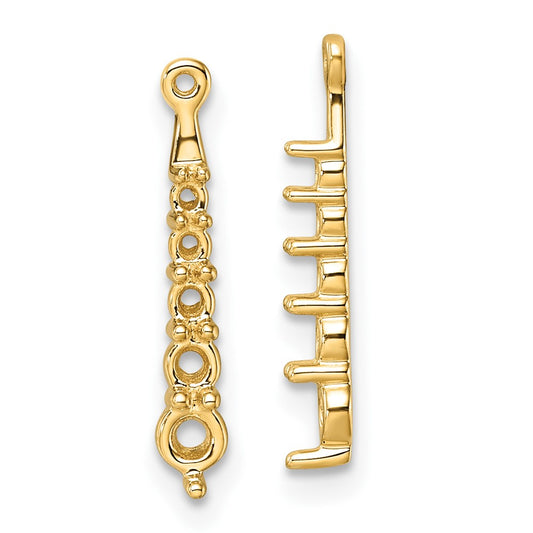 14k 5-Stone Dangle Diamond Earrings Jacket Mountings