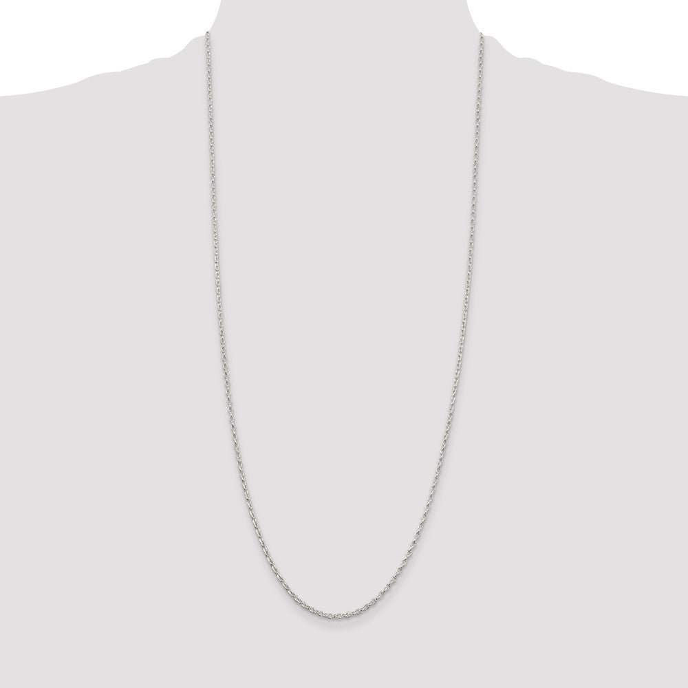 Sterling Silver 1.6mm Oval Fancy Rolo Chain 30 Inches