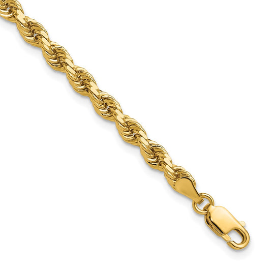 14K 8 inch 4mm Diamond-cut Rope with Lobster Clasp Chain 8  inches