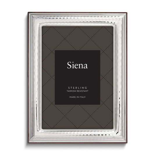 Bilaminate Sterling Silver Hammered 5x7 Photo Frame