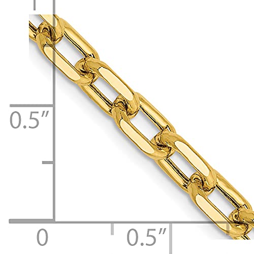 14K 18 inch 4.9mm Semi-Solid Diamond-cut Open Link Cable with Lobster Clasp Chain