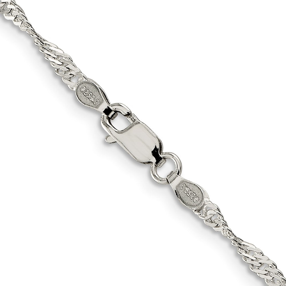 Sterling Silver 2.25mm Singapore Chain 22 Inches