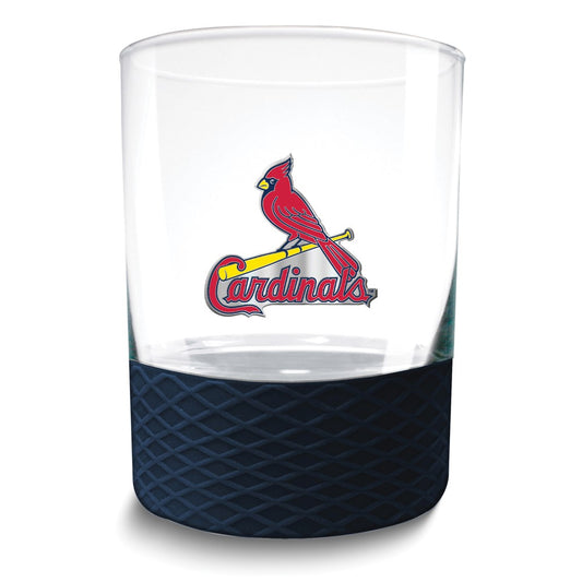 MLB St Louis Cardinals Commissioner 14 oz. Rocks Glass with Silicone Base