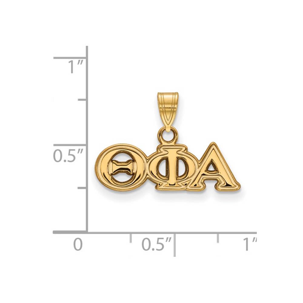 Sterling Silver w/ 14K Yellow Gold-Plated Official Licensed Greek Sororities Theta Phi Alpha (???) Small Pendant