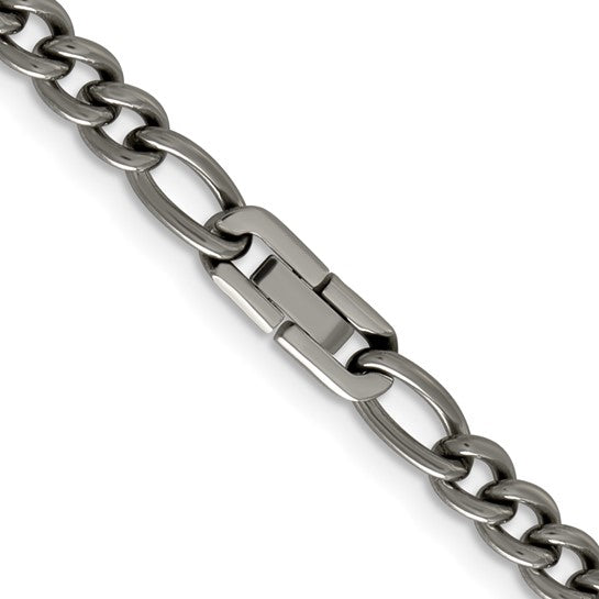 Titanium Polished 7mm 19.75in Figaro Chain