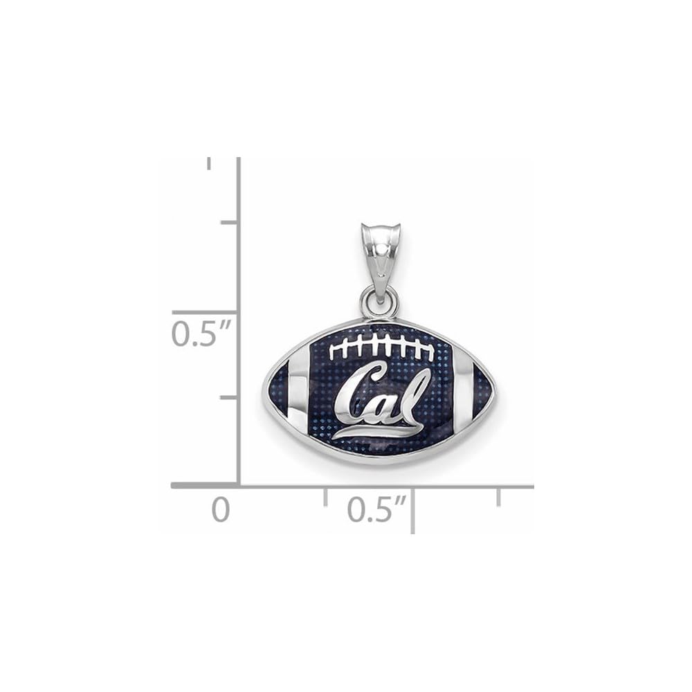 Logoart 925 Sterling Silver Univ. Of California Berkeley Enameled Football Pendant