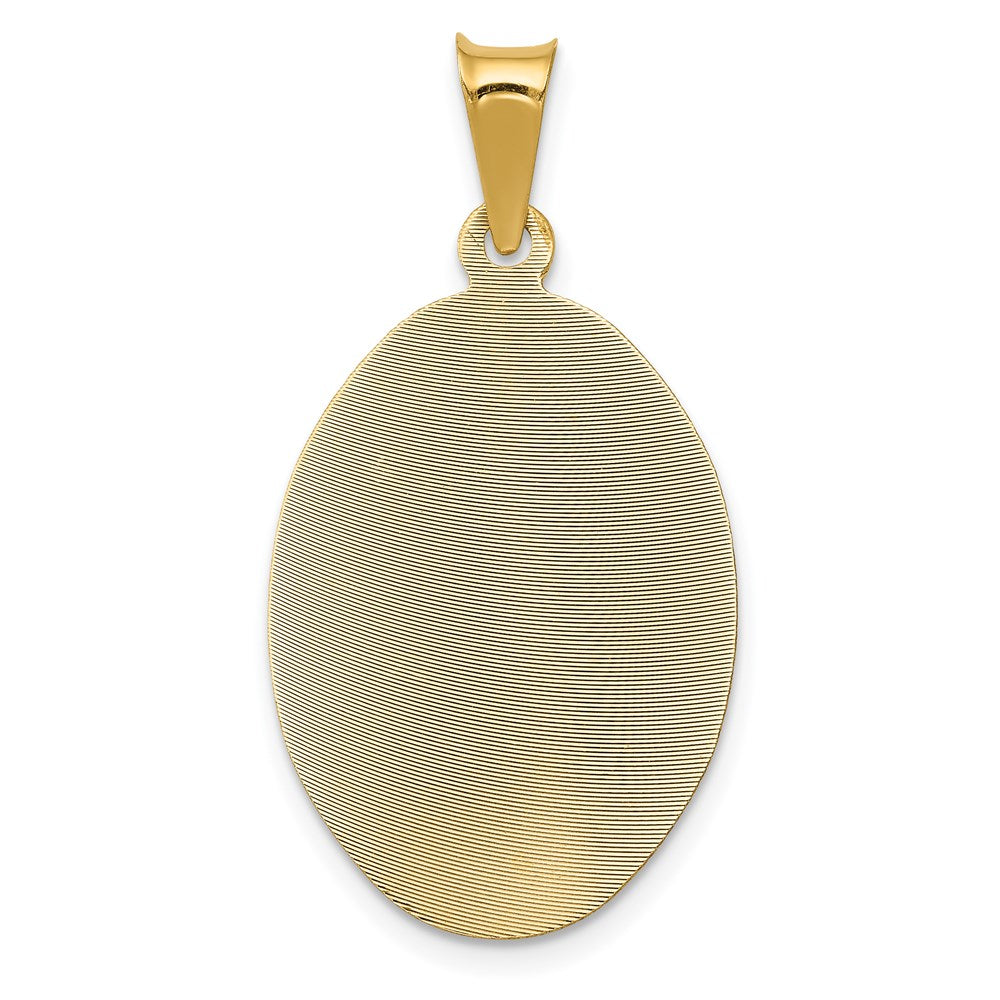 14K Polished D/C  Lady Of Guadalupe Oval Pendant