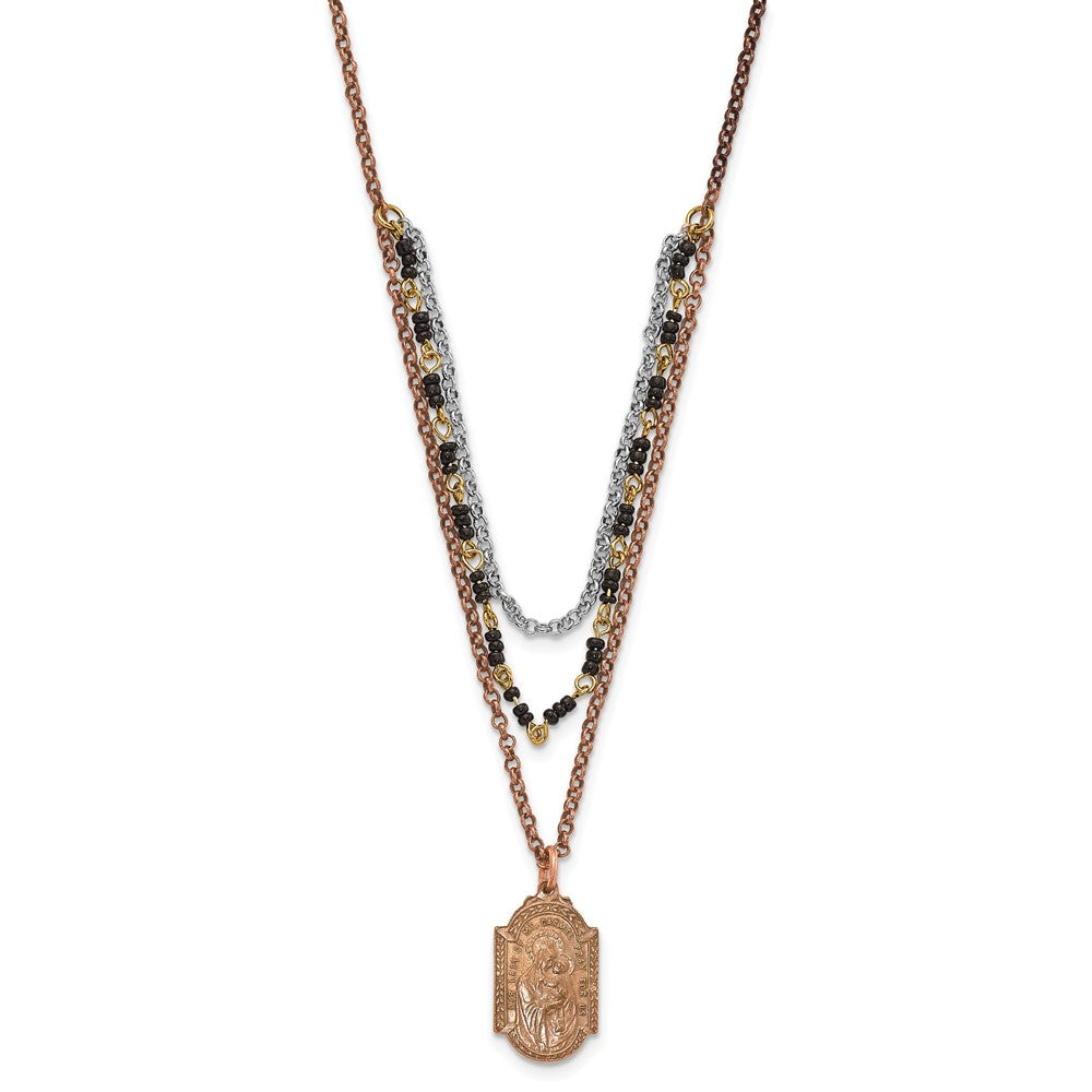 Rose-tone Silver-tone Gold-tone Sacred Heart Necklace