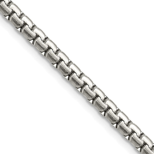 Chisel Stainless Steel Polished 4mm 20 inch Flat Box Chain