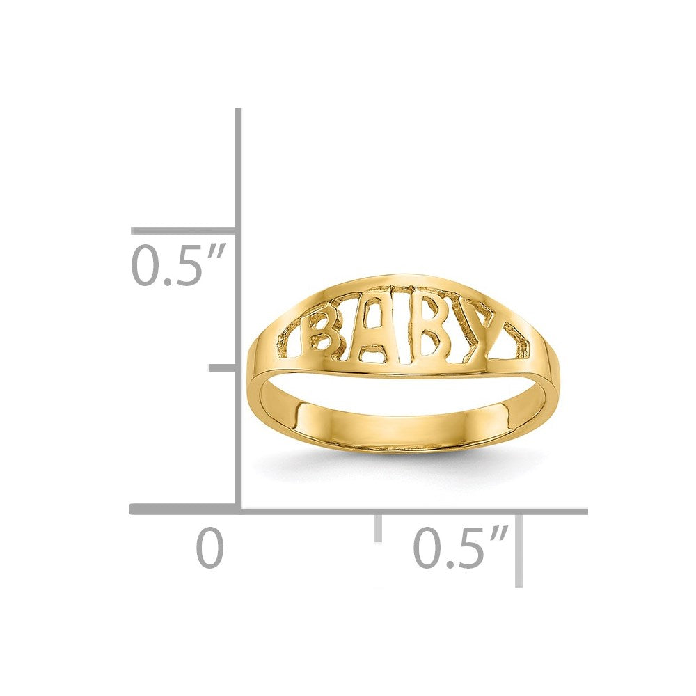 14k Polished Baby Ring Size 1.5