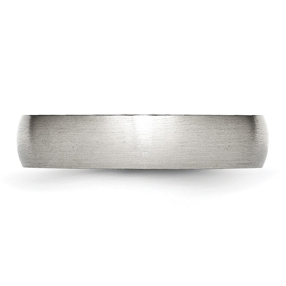 Stainless Steel Brushed 5mm Half Round Band Size - 11.5