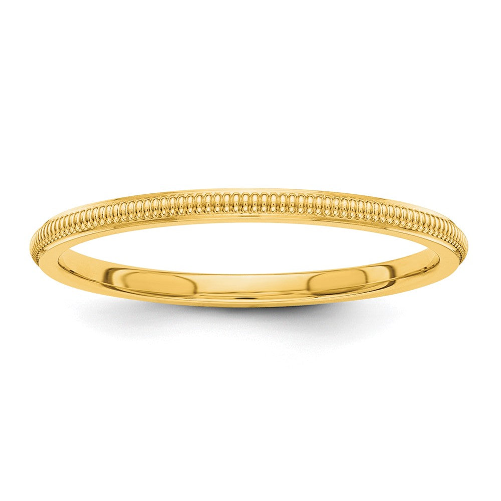 10k 1.5mm Milgrain Stackable Band Size 7.5