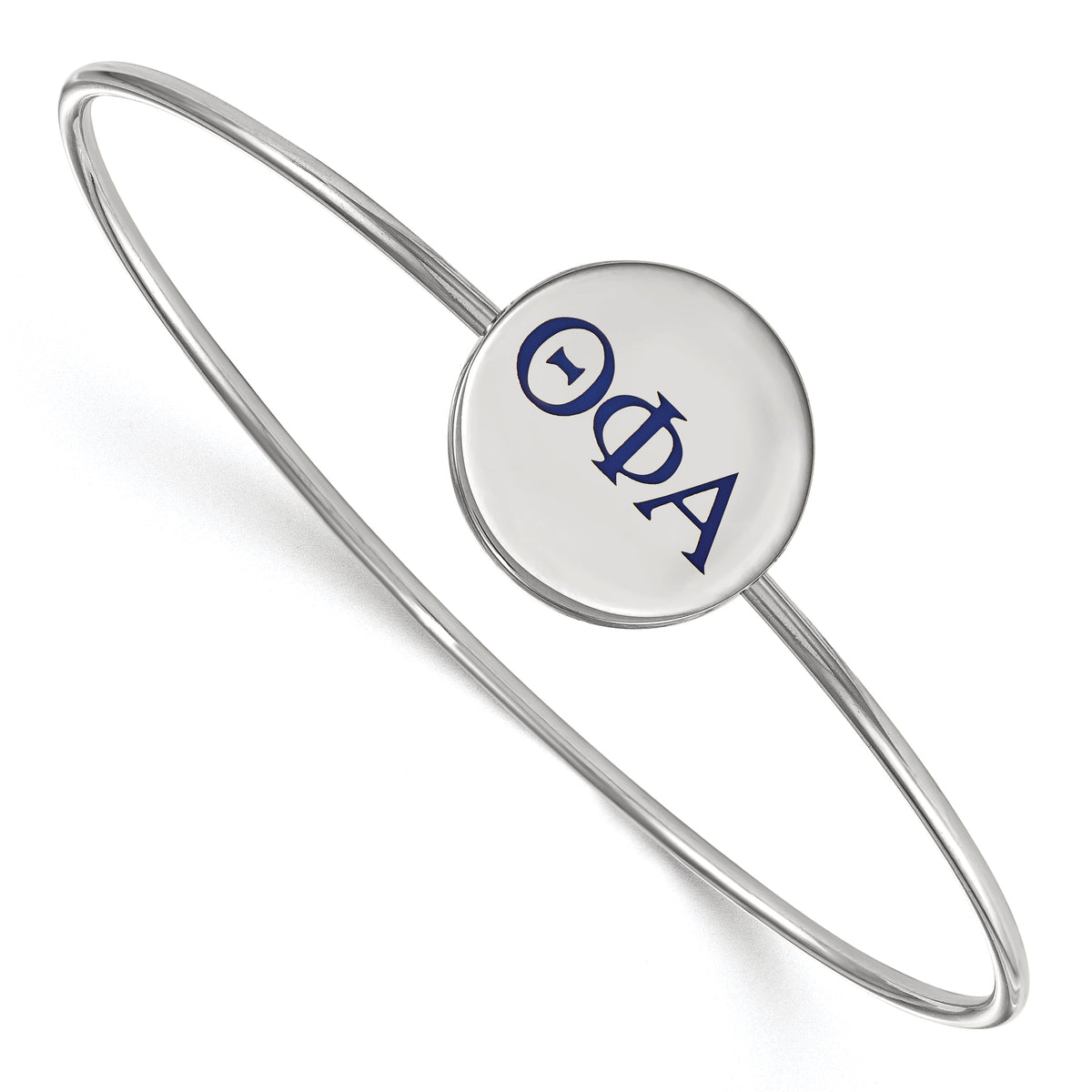 Sterling Silver Official Licensed Greek Sororities Theta Phi Alpha (???) Enameled Slip-on Bangle