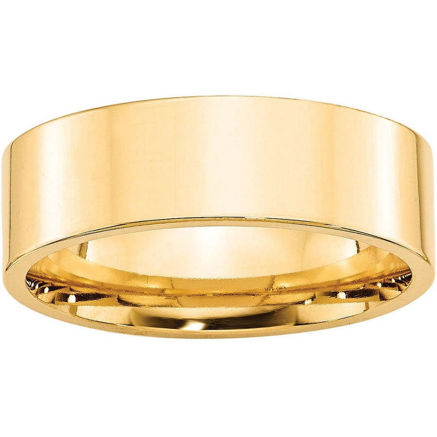 14k Yellow Gold 7mm Standard Weight Flat Comfort Fit Wedding Band Size 11