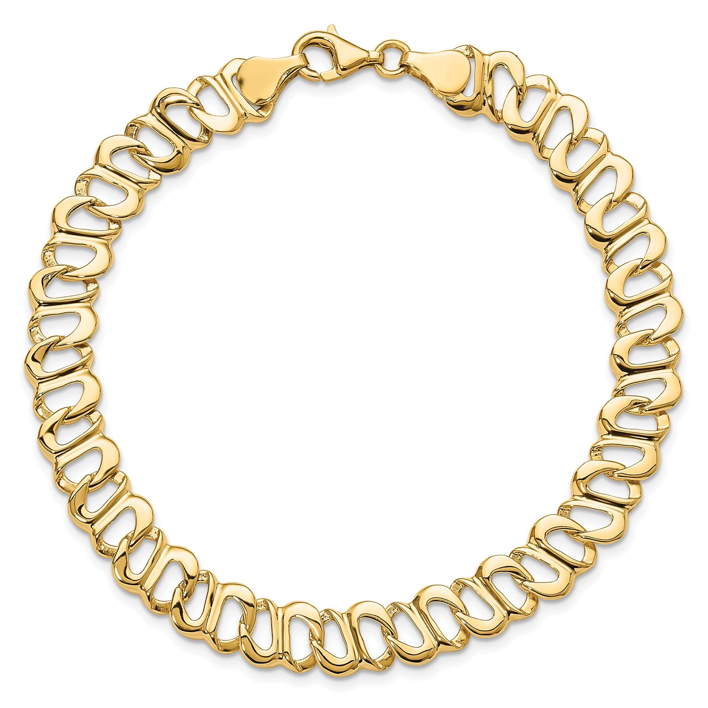 14k Polished 8mm Fancy Link 8.75 inch Bracelet