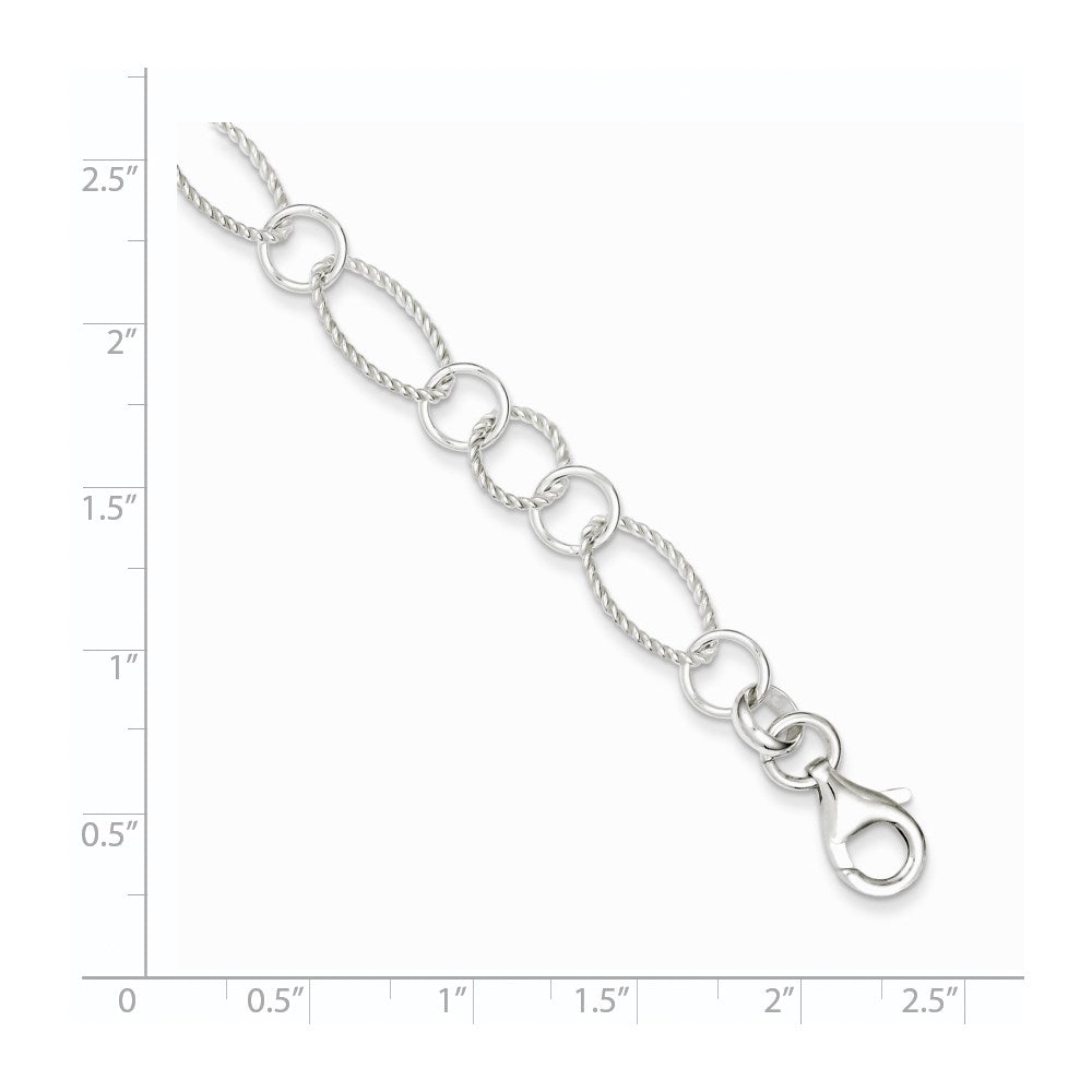 Sterling Silver Fancy Link Bracelet 7.5 inches