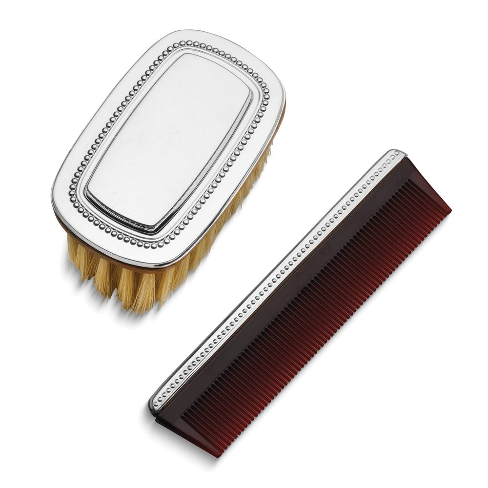 Gorham Sterling Silver Beaded 2 Piece Brush Set