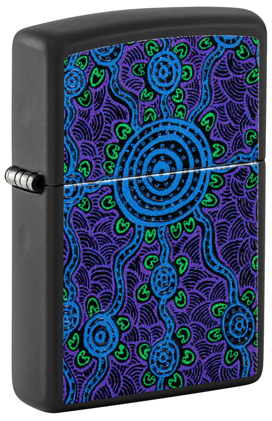 Zippo John Smith Gumbula Black Light Design Black Matte Pocket Lighter