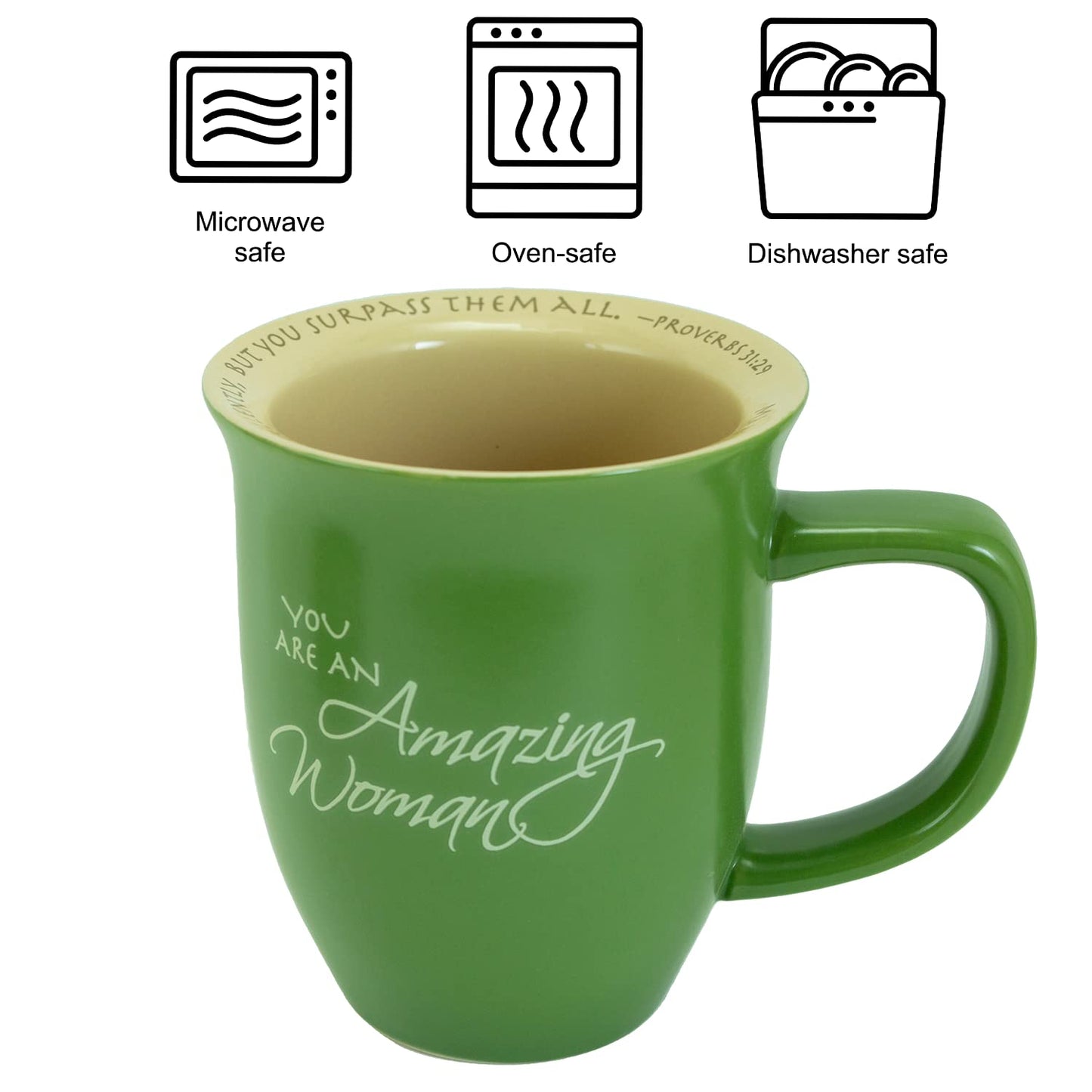 Amazing Woman Green Ceramic 14 Oz. Mug And Coaster