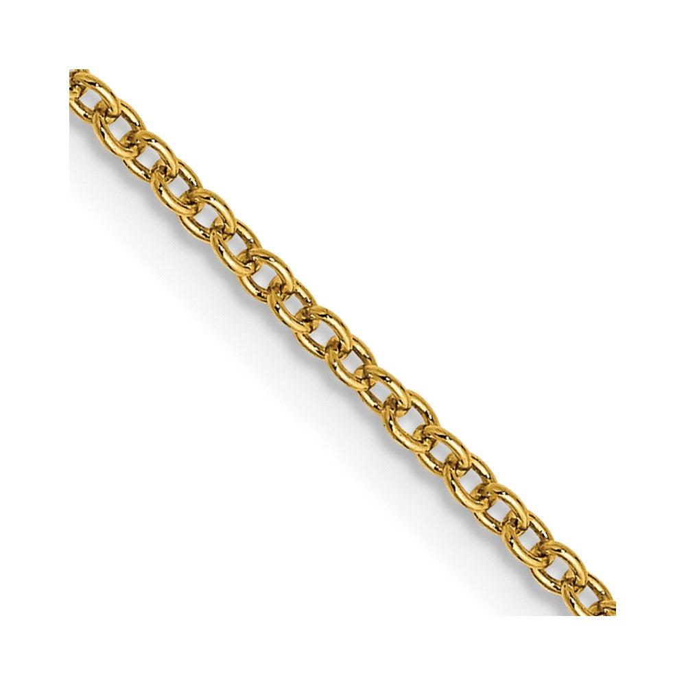 14K 24 inch 1.4mm Round Open Wide Link Cable with Lobster Clasp Chain