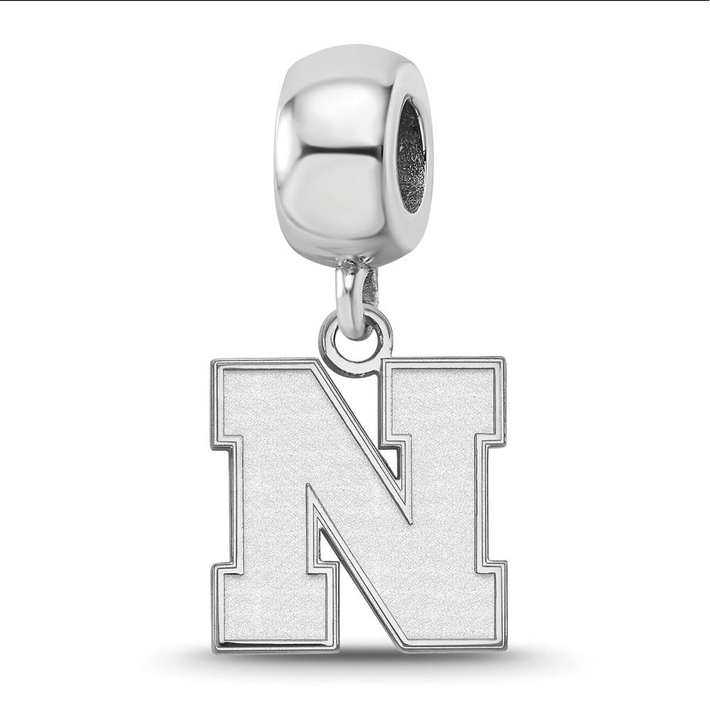 Sterling Silver University of Nebraska Small DangleBead Charm
