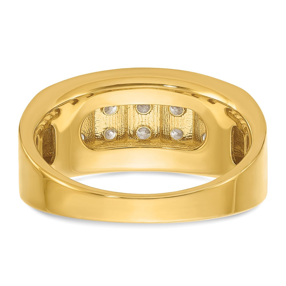 IBGoodman 14k 1 1/8 carat Lab Grown Diamond VS/SI+ G+ Complete Four Row Men's Ring
