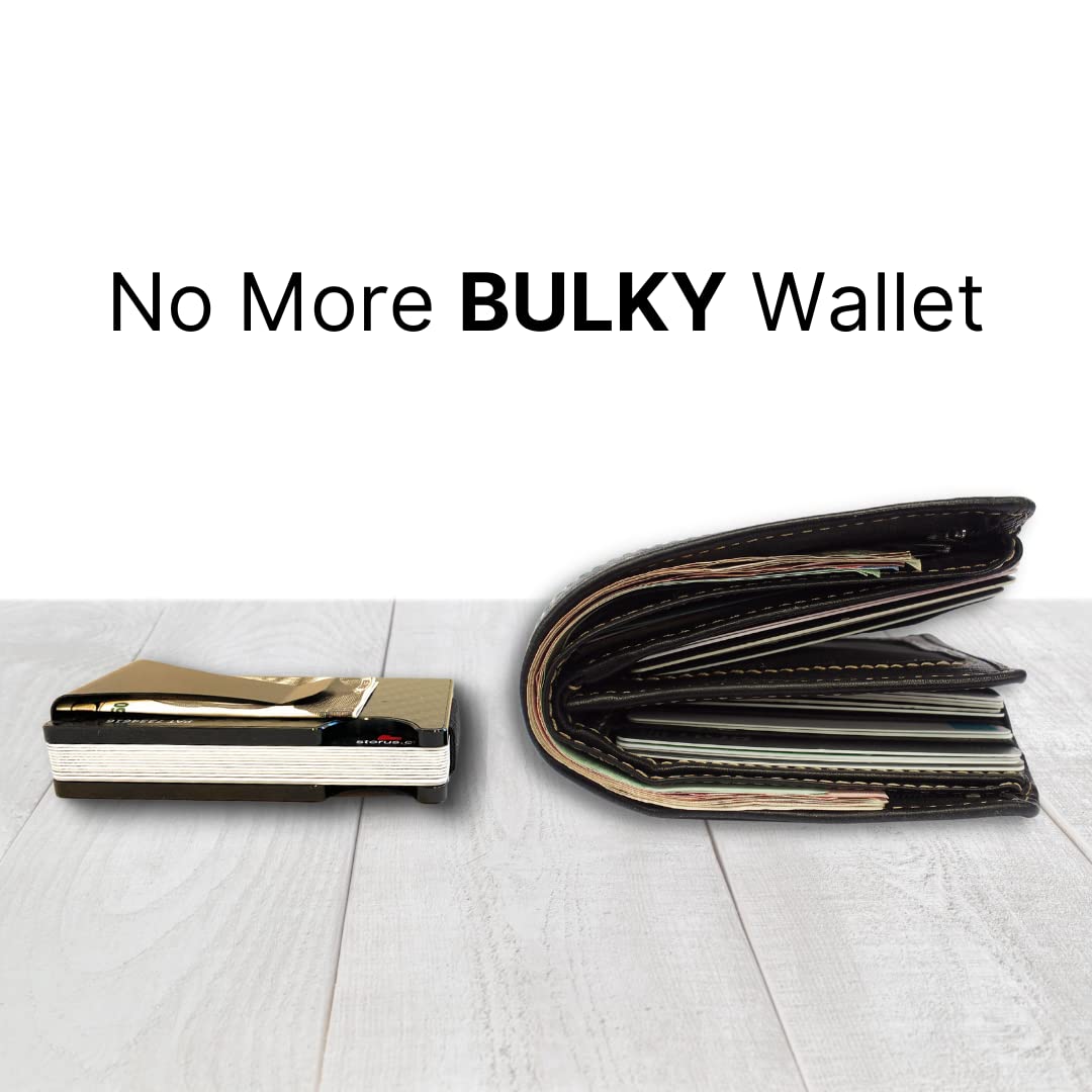 Storus Smart Wallet Premium Card Holder Money Clip Slim Minimalist RFID Blocking Front Pocket Wallet for Men, Father's Day, Groomsmen, Graduate, Gift - Black