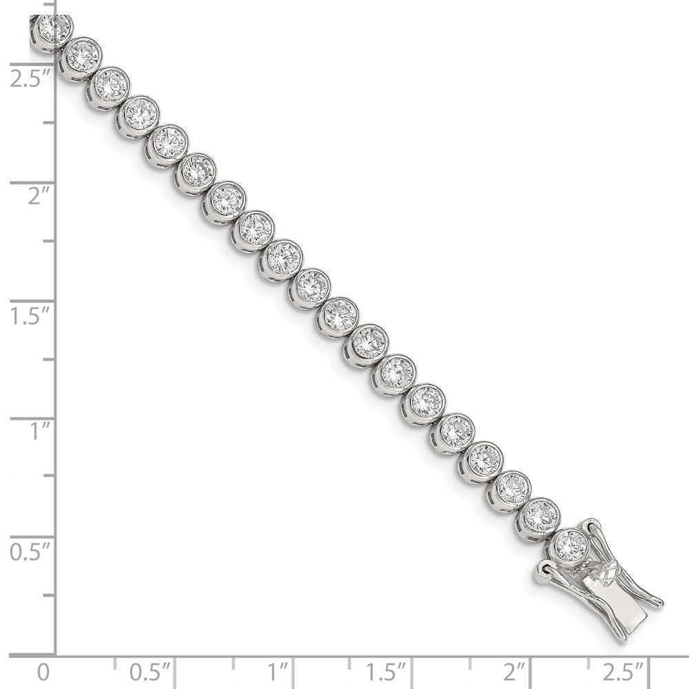 Sterling Silver Rhodium-plated CZ 7 inch Tennis Bracelet 7 inches