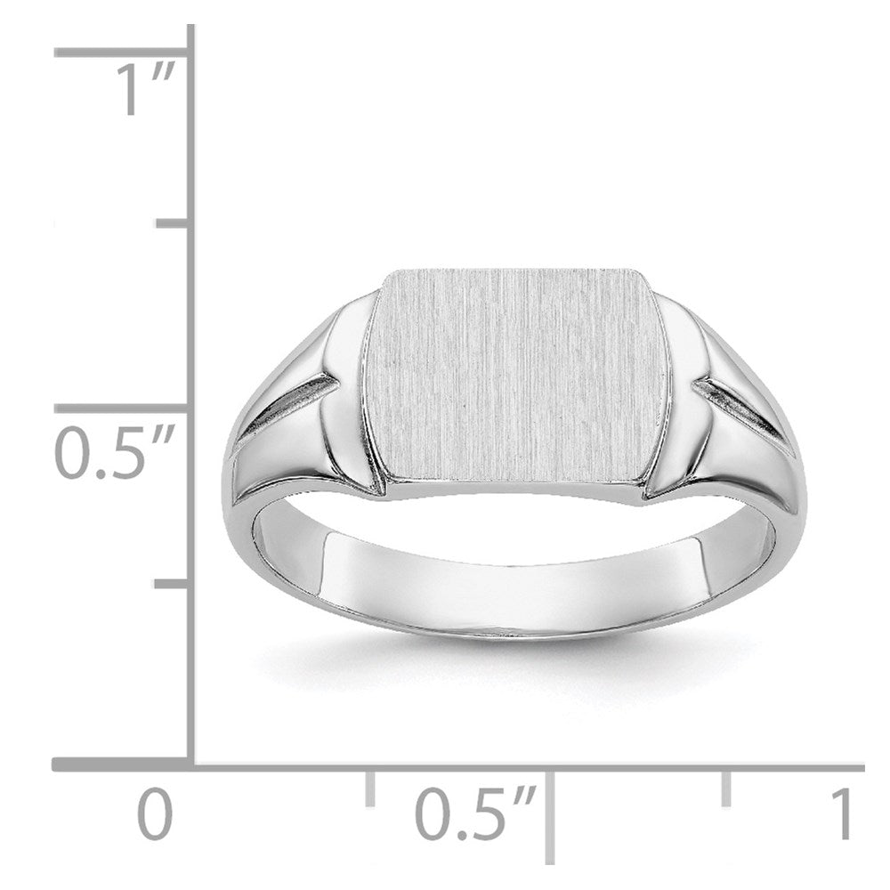 14k White Gold 8.0x10.5mm Closed Back Signet Ring Size 8