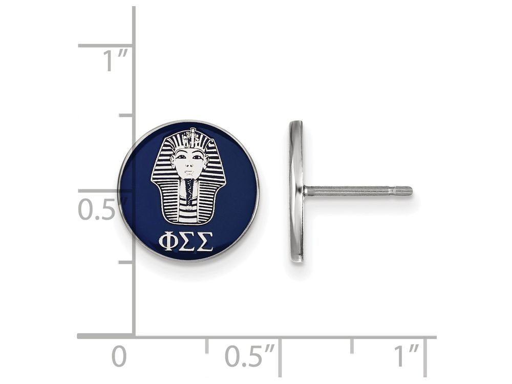 Sterling Silver Official Licensed Greek Sororities Phi Sigma Sigma (???) Enameled Post Earrings