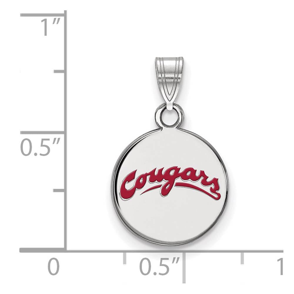 Sterling Silver Washington State Small Enamel Script Disc Pendant