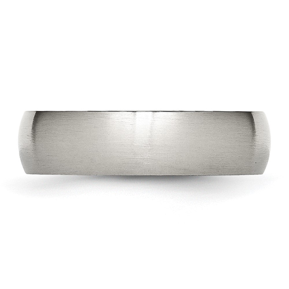 Stainless Steel Brushed 6mm Half Round Band Size - 6.5
