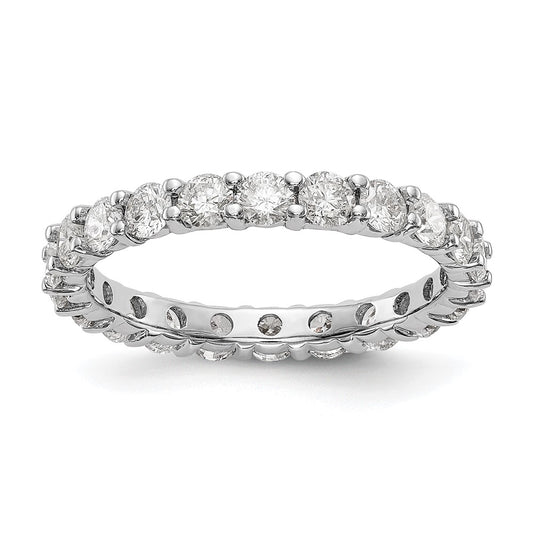 14k White Gold 2 carat Lab Grown Diamond VS/SI+ G+ Size 7 Shared Prong Eternity Band