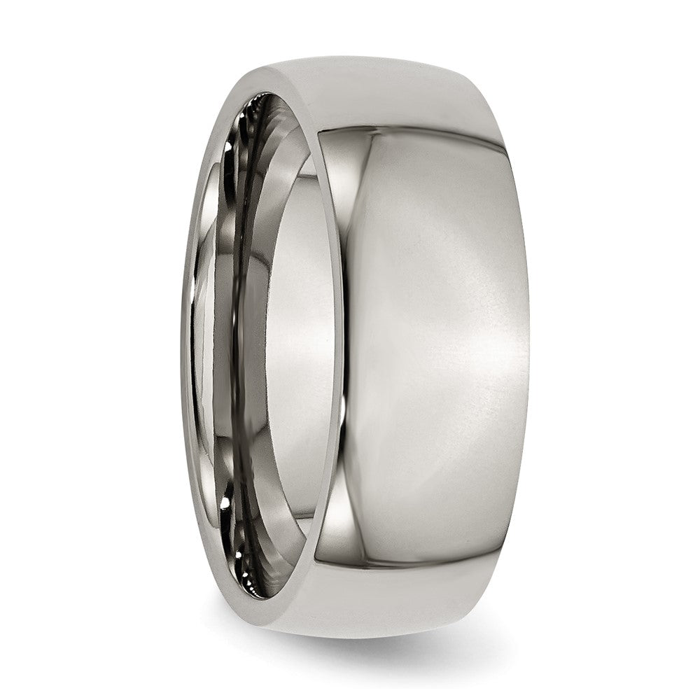 Titanium Polished 8mm Half Round Band Size - 6