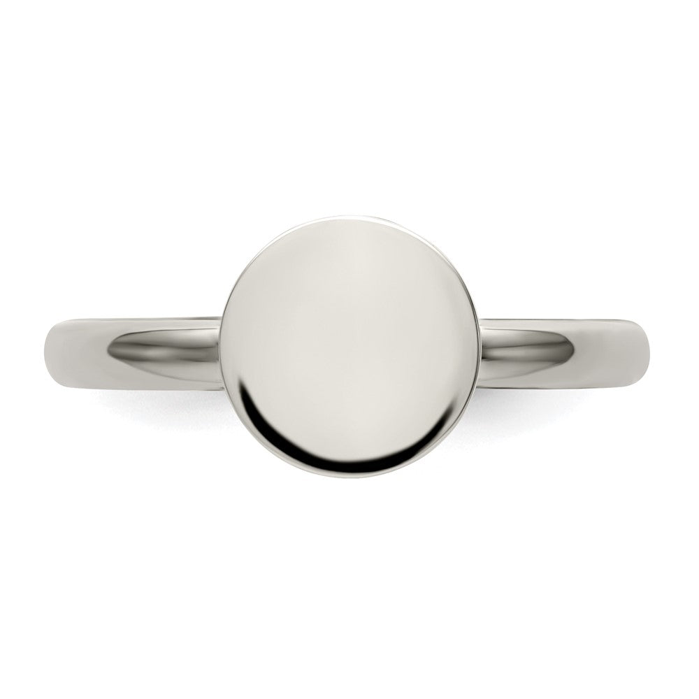 Stainless Steel Polished Circle Ring Size - 8