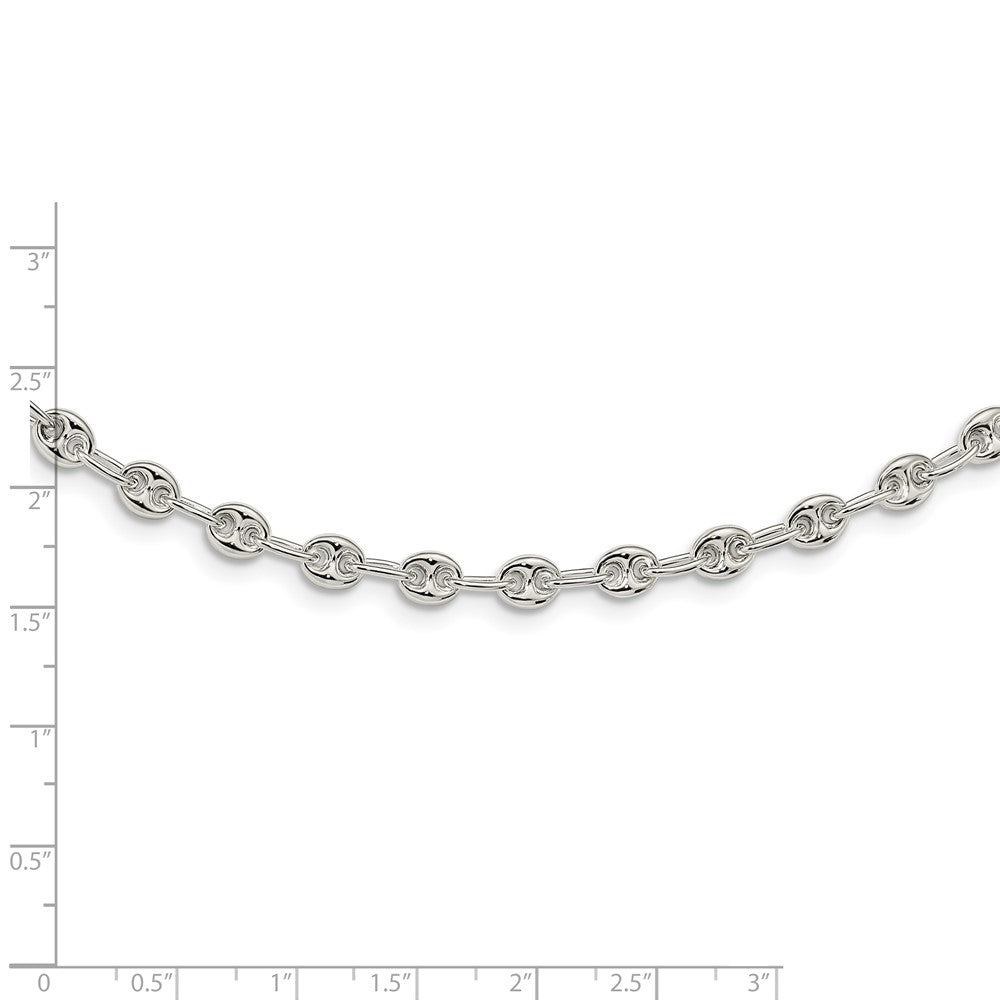 Sterling Silver Polished Fancy Link Necklace 18 Inches