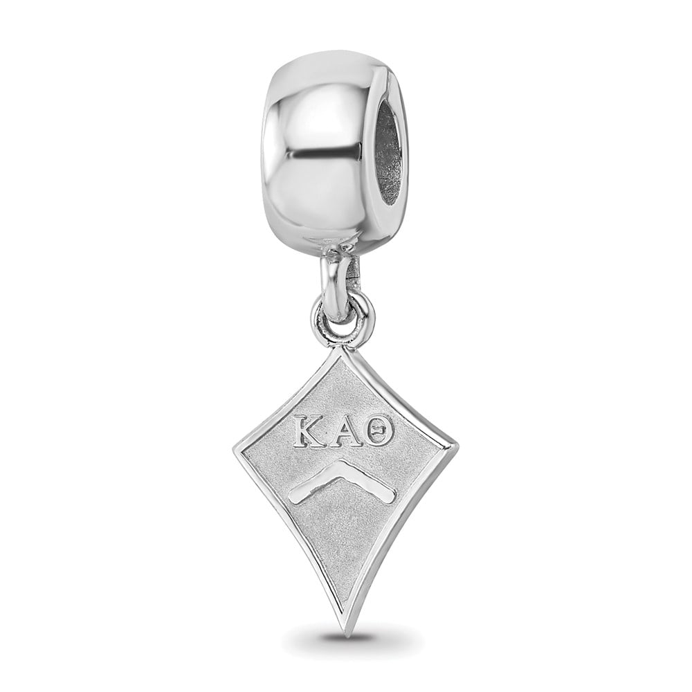 Sterling Silver Rhodium-plated LogoArt Kappa Alpha Theta Kite Bead QKAT003BD1-SS