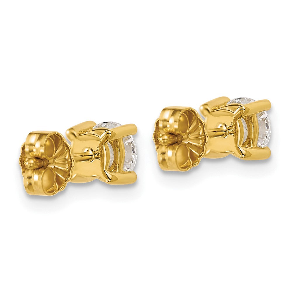 14k Yellow Gold 1 ctw Certified Lab Grown Diamond VS+ F+ Round 4 Prong Heavy Wt. Stud Earrings