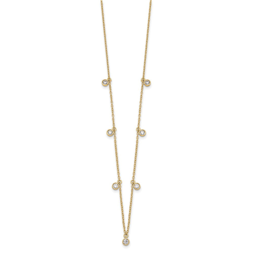 True Origin 14k 5/8 carat Lab Grown Diamond VS DEF Nine Station 18 inch Necklace