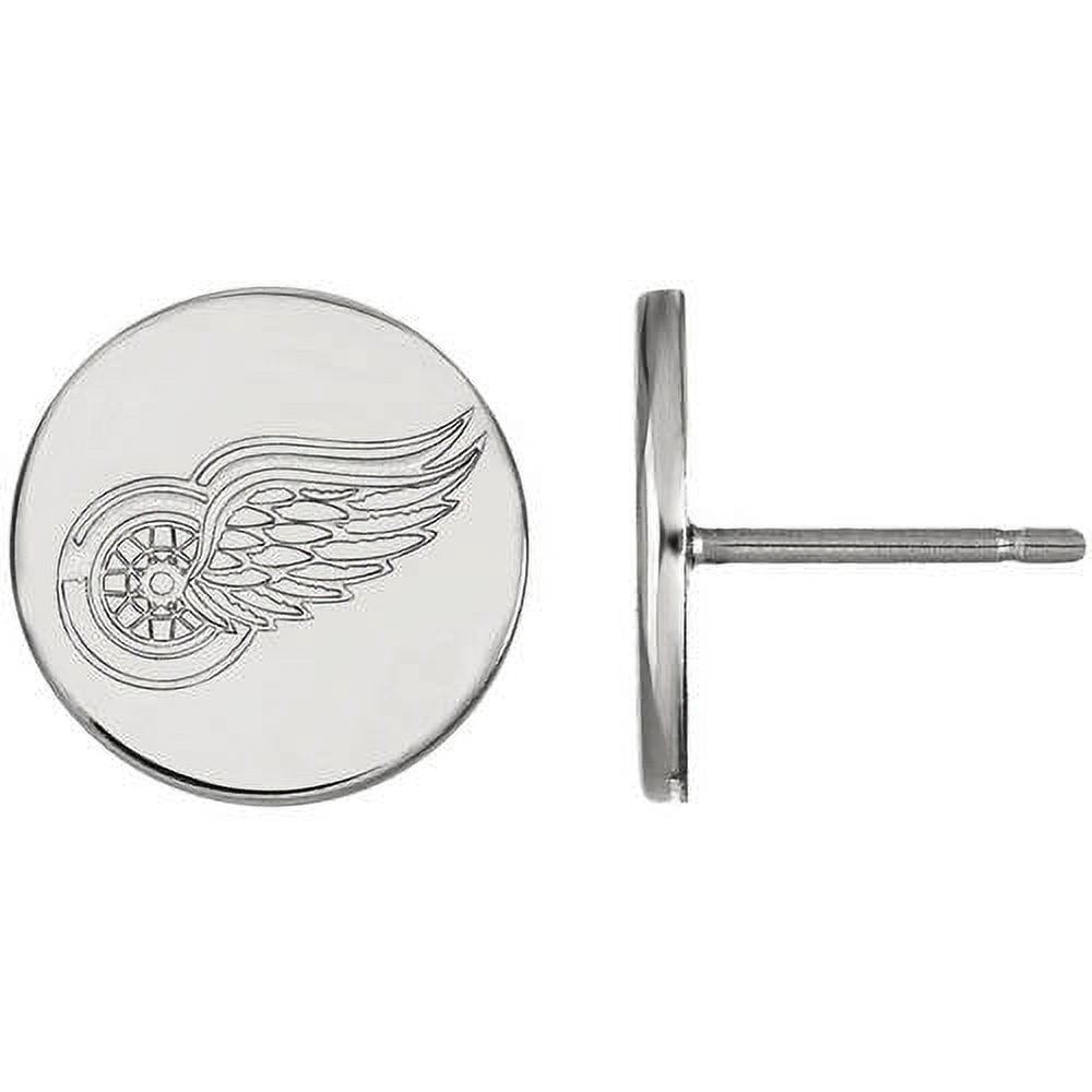 LogoArt NHL Detroit Red Wings Sterling Silver Small Disc Earrings