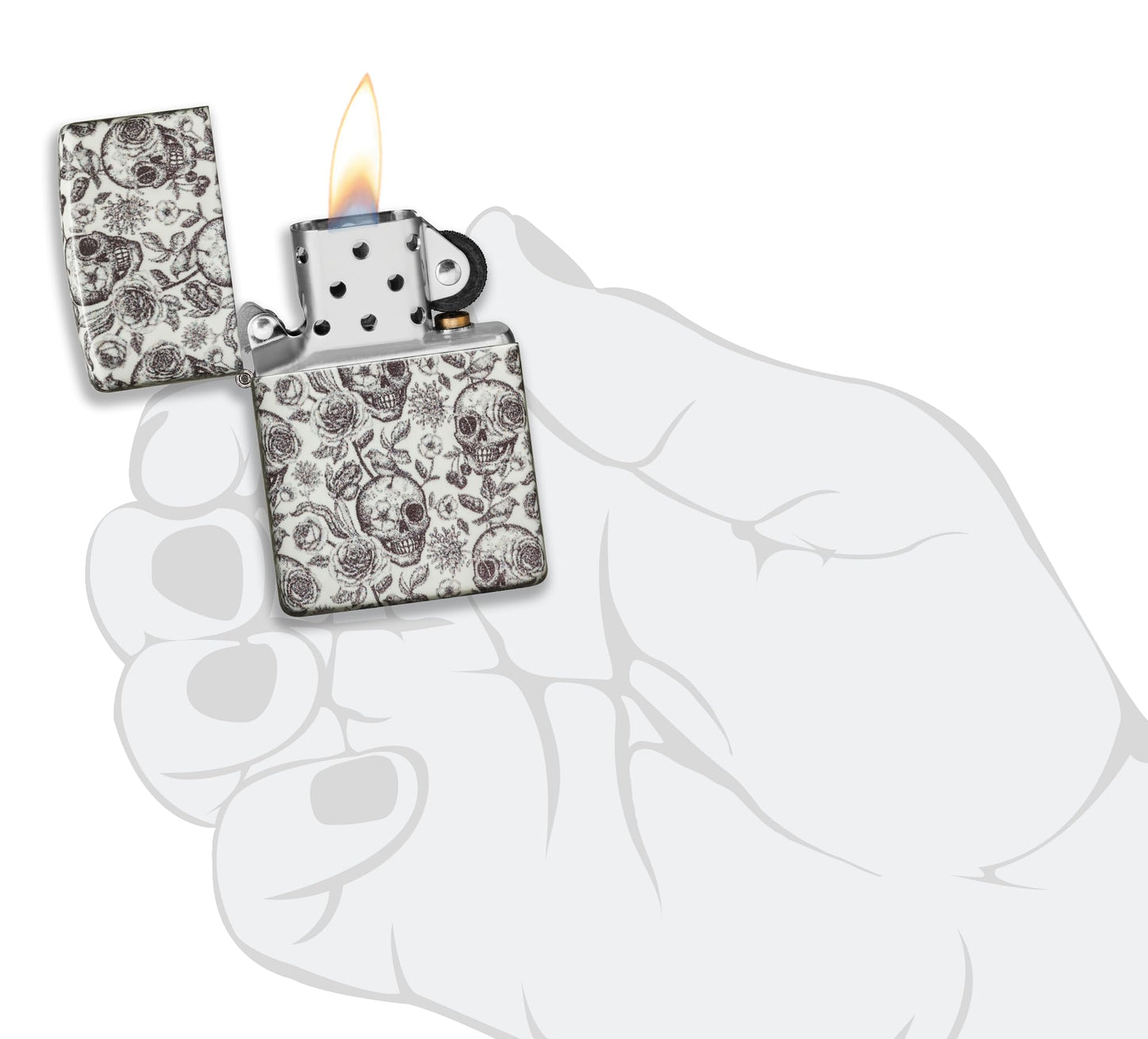 Zippo Skeleton Glow-in-the-Dark 540 Color Pocket Lighter