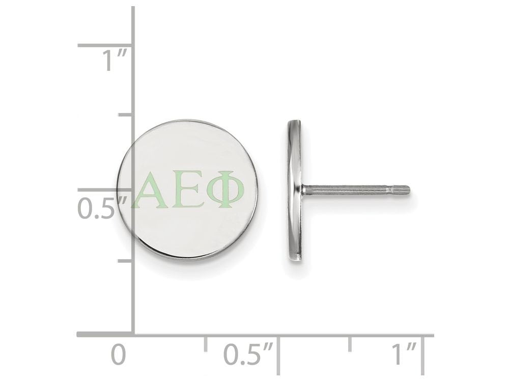 Sterling Silver Official Licensed Greek Sororities Alpha Epsilon Phi Enameled Post Earrings