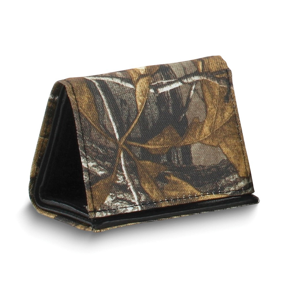 Brown RealTree Fabric and Leather RFID Blocking 6-Slot Trifold Wallet with ID Window QGM20658