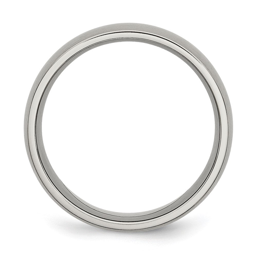 Titanium Brushed 8mm Half Round Band Size - 10.5
