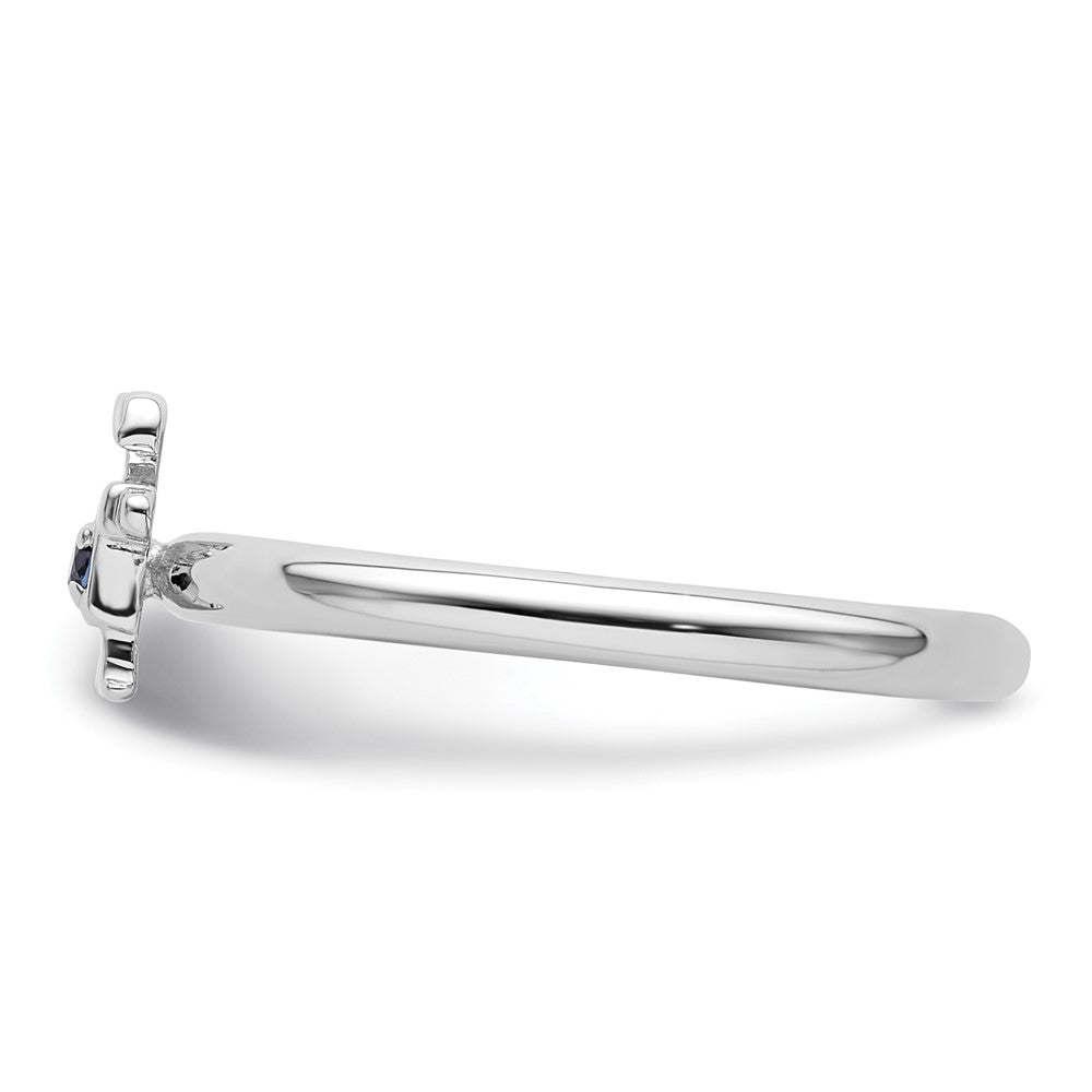 Sterling Silver Stackable Expressions Rhodium Cr. Sapp Boy Ring