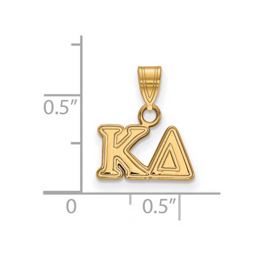 Sterling Silver w/ 14K Yellow Gold-Plated Official Licensed Greek Sororities Kappa Delta (??) Small Pendant