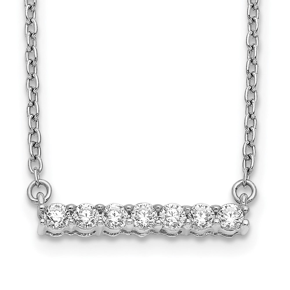 14k White Gold Diamond Bar 18 inch Necklace